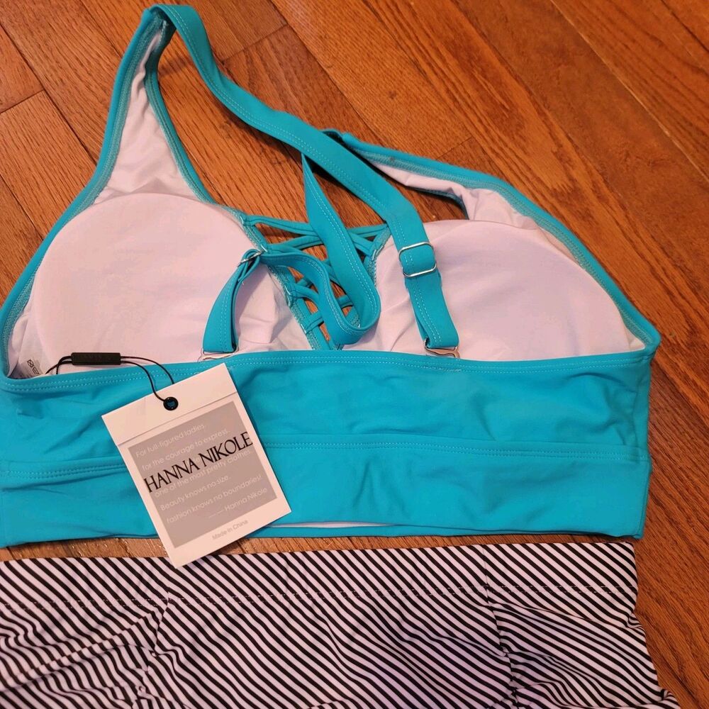 Hanna Nikole Push Up High Waist Tummy Control NWT Two Piece Womens Plus Size 16W - Picture 4 of 6
